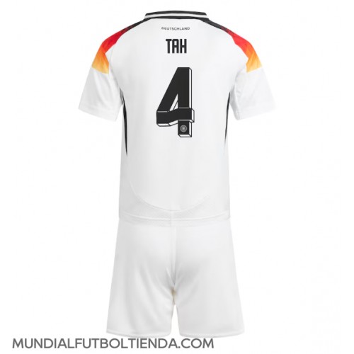 Camiseta Alemania Jonathan Tah #4 Primera Equipación Replica Eurocopa 2024 para niños mangas cortas (+ Pantalones cortos)